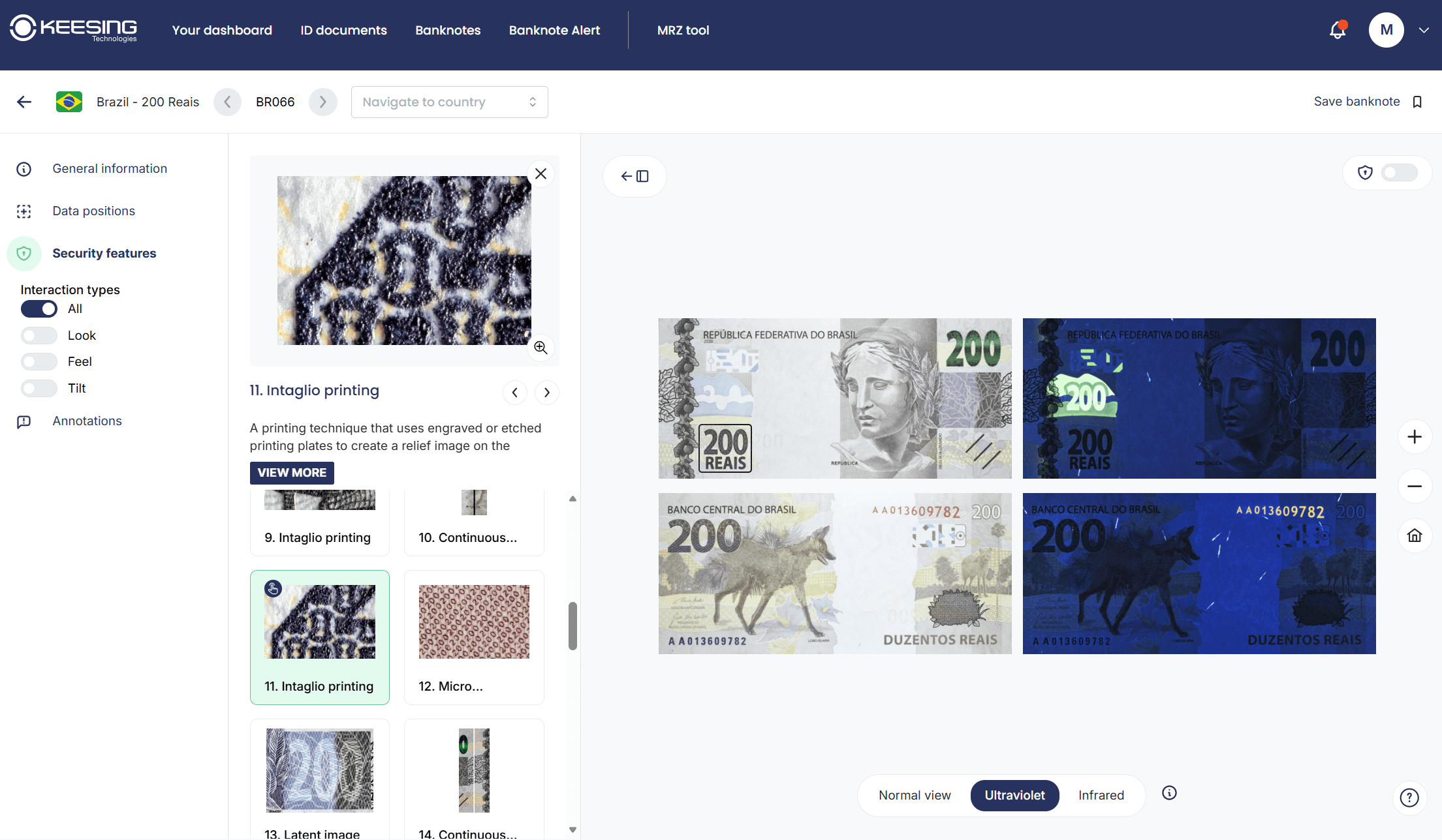 DocumentChecker Banknotes UI.